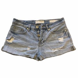 Button up jean shorts
